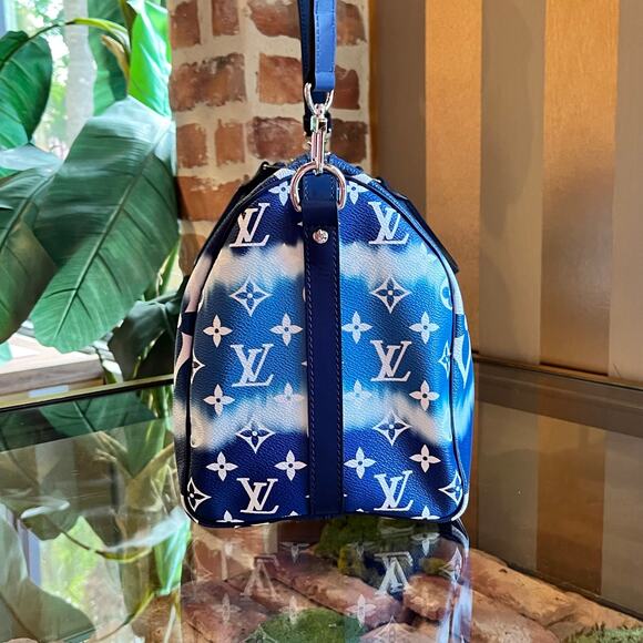 LOUIS VUITTON Speedy Bandouliere 30 Blue Escale Canvas Satchel Bag - Picture 4 of 15